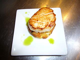 Scallop on Corn Pudding