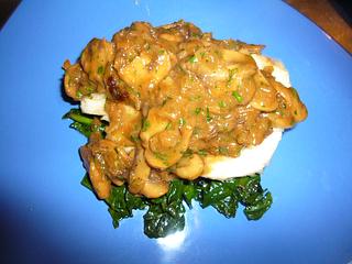 Sea Bass with Mushroom Sauce